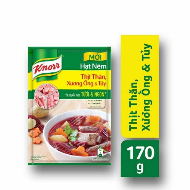 Hạt Nêm Thịt thăn, Xương ống, Tủy KNORR gói 170g Thùng 32 gói